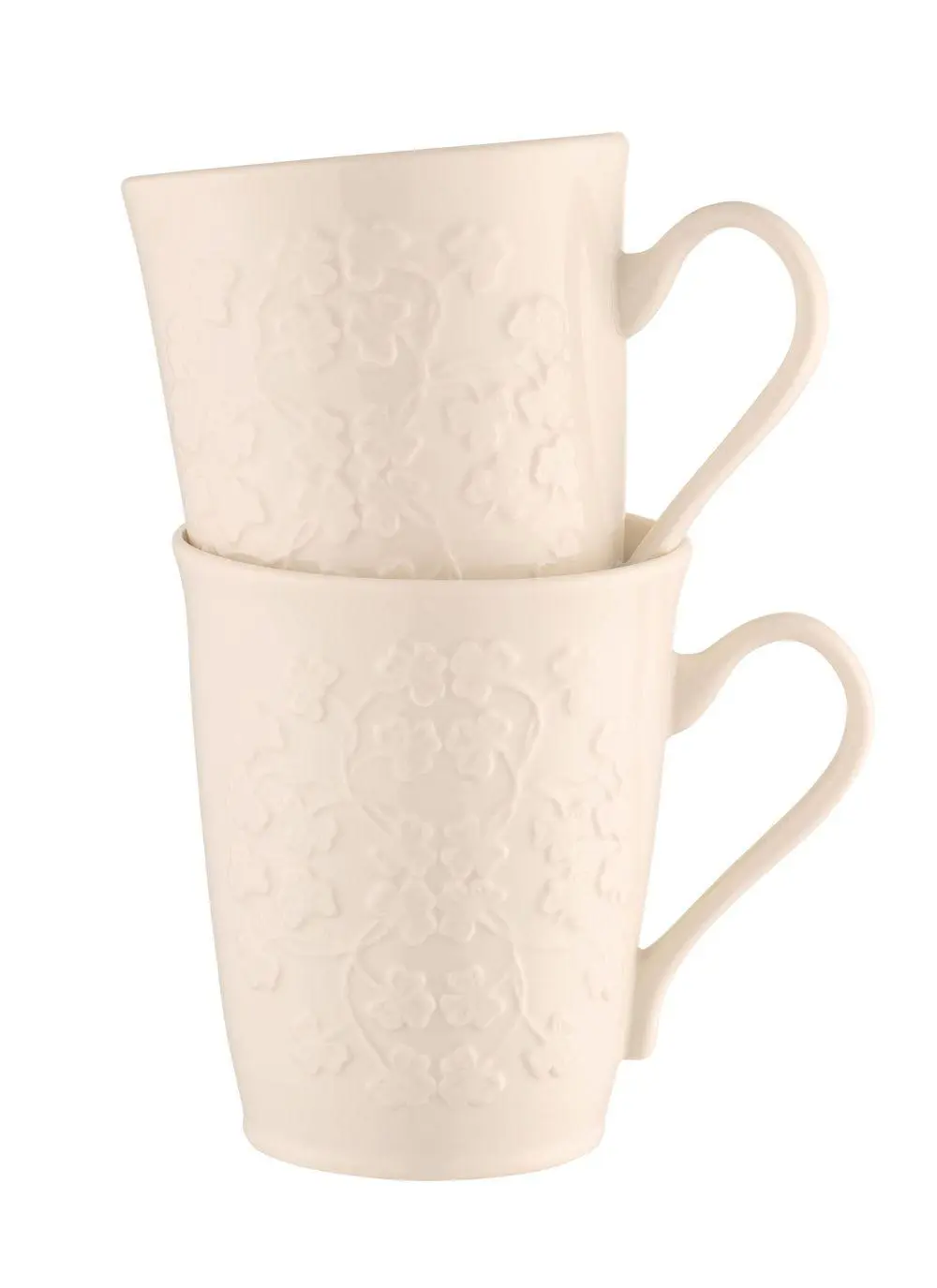 Belleek Field of Shamrock Mugs Set of 2